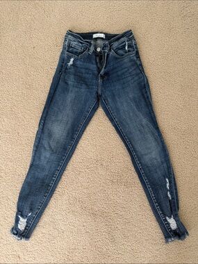 Dark Wash Distressed Women's Jeans